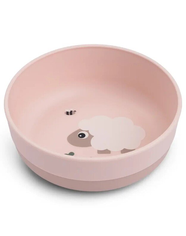 Done by Deer neslystantis dubenėlis Foodie Tiny Farm, rausvas