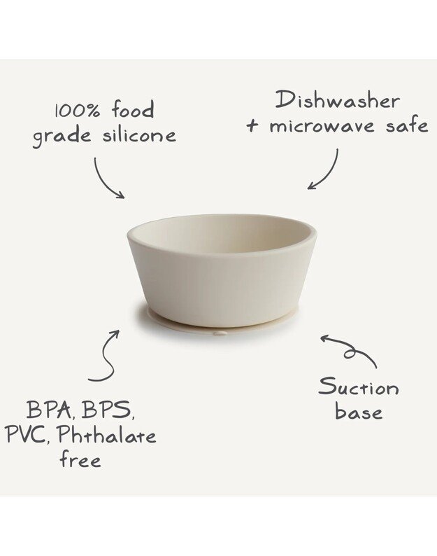 Mushie prilimpantis silikoninis dubenėlis Cloudy Mauve, rausvai violetinis 2