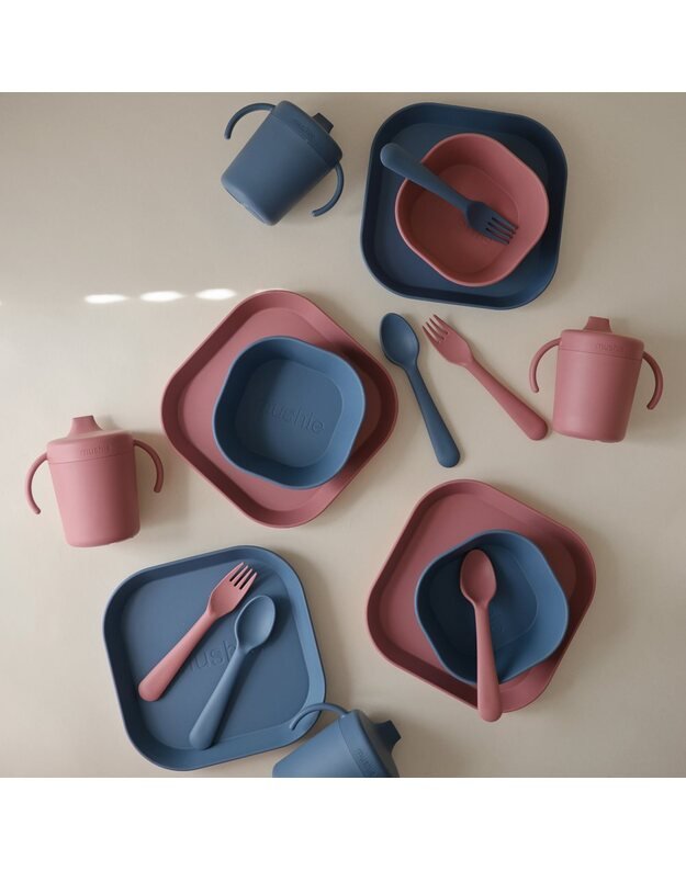 Mushie square dinner plates Dusty Rose, 2pk 6