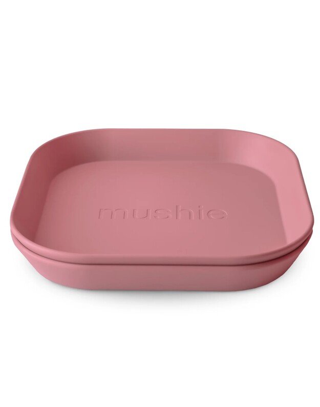 Mushie square dinner plates Dusty Rose, 2pk
