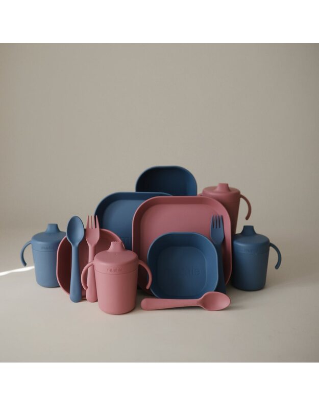 Mushie square dinner plates Dusty Rose, 2pk 5