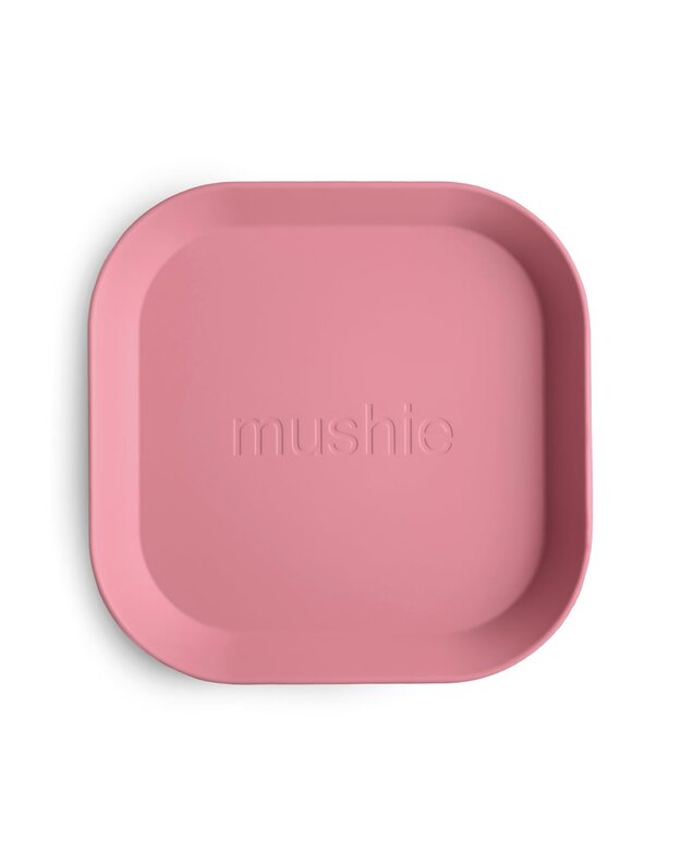 Mushie square dinner plates Dusty Rose, 2pk 1