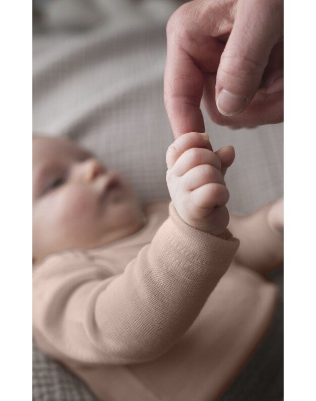 Engel merino vilnos ir šilko smėlinukas ilgomis rankovėmis Dusty Rose, rausvas 1