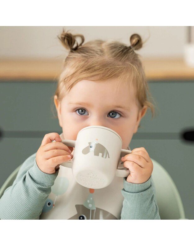 Done by Deer silikoninis puodelis su snapeliu Celebration, smėlio spalvos