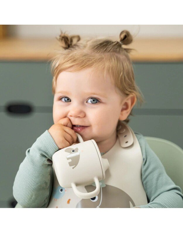 Done by Deer silikoninis puodelis su snapeliu Celebration, smėlio spalvos