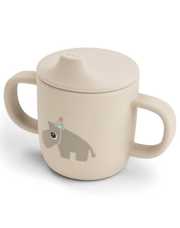 Done by Deer silikoninis puodelis su snapeliu Celebration, smėlio spalvos