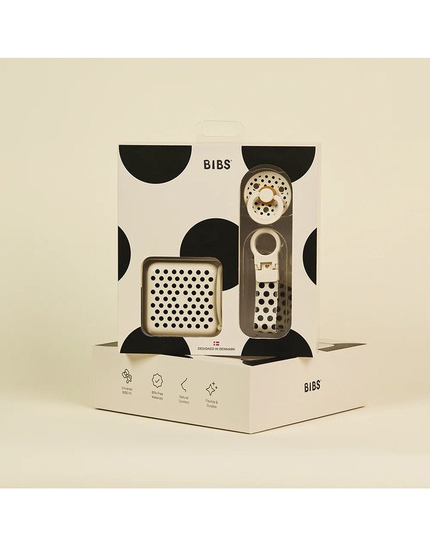 BIBS Studio dovanų rinkinys Polka Dot - Ivory / Black