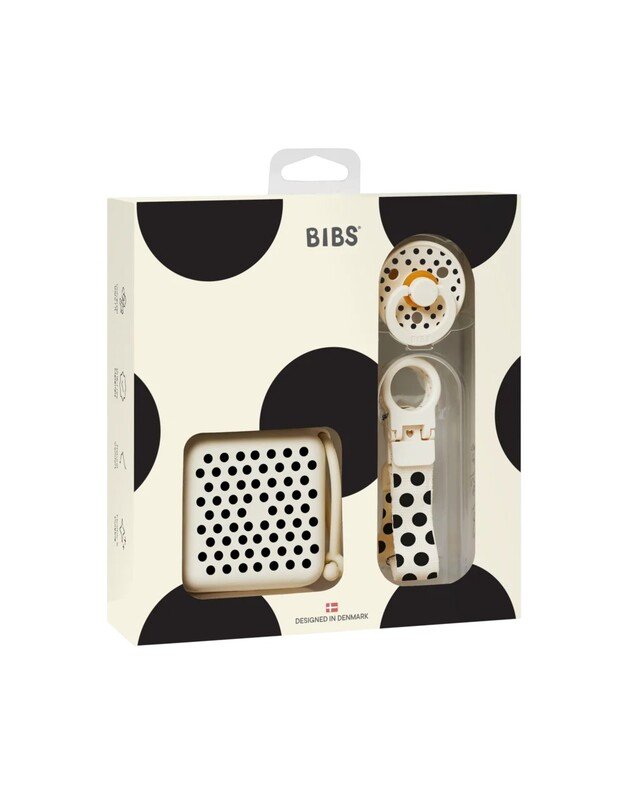 BIBS Studio dovanų rinkinys Polka Dot - Ivory / Black