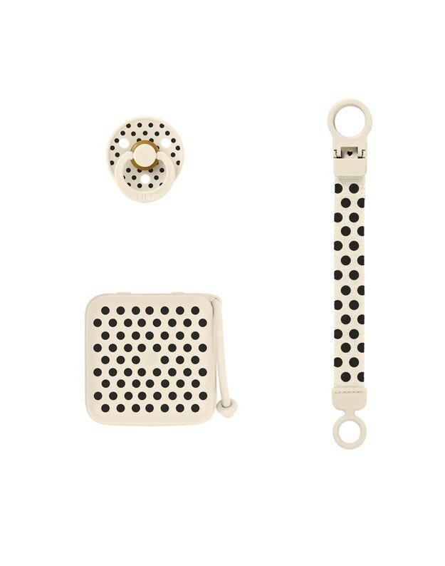 BIBS Studio dovanų rinkinys Polka Dot - Ivory / Black