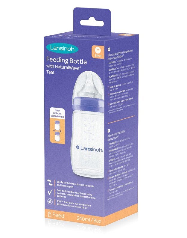 Lansinoh maitinimo buteliukas su žinduku, 240 ml (pažeista)