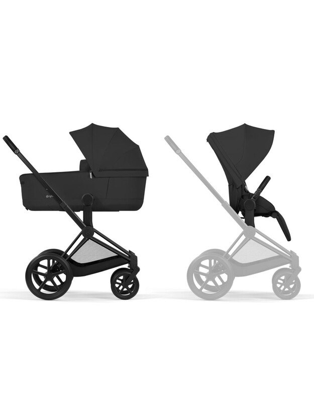 CYBEX PRIAM V5 vežimėlio komplektas 2in1 Sepia Black, rėmas Matt Black