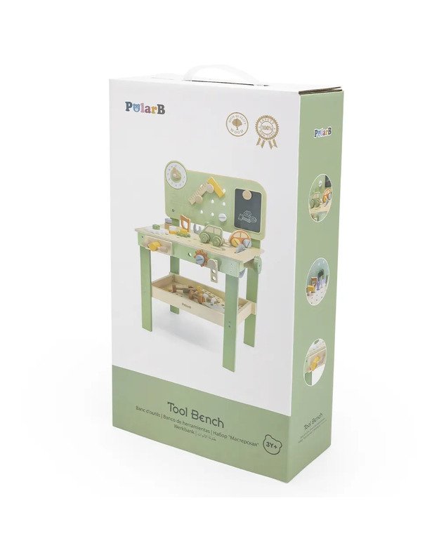 PolarB medinis darbastalis su įrankių rinkiniu Tool Bench 3