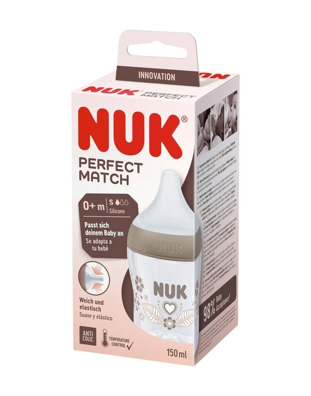 NUK feeding bottle with silicone teat Perfect Match, 150 ml