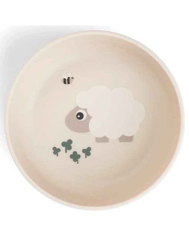 Done by Deer neslystantis dubenėlis Foodie Tiny Farm, smėlio spalvos 2