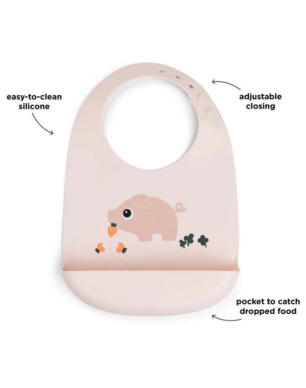 Done by Deer silikoninis seilinukas Pigee, rausvas 1