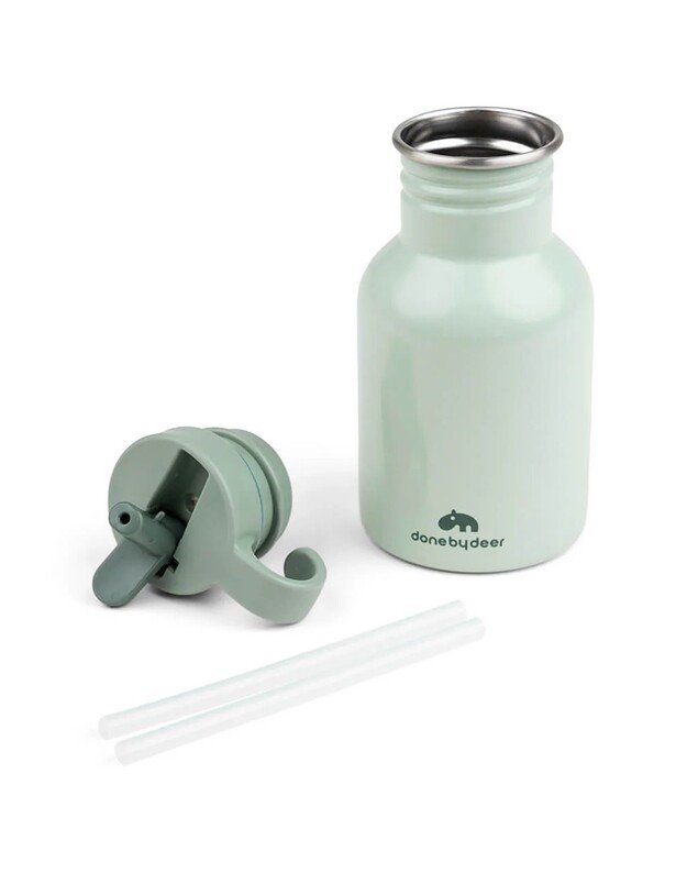 Done by Deer nerūdijančio plieno gertuvė su šiaudeliu Croco, žalia 1