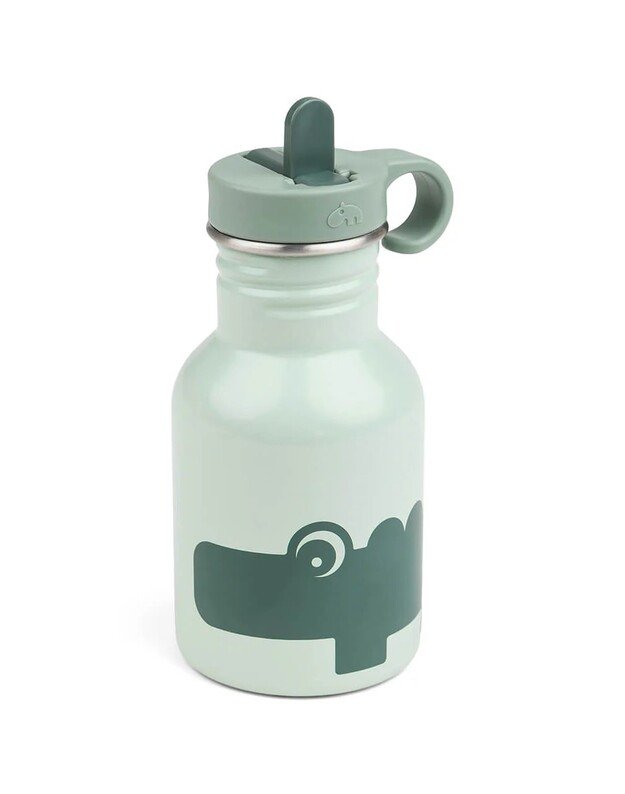 Done by Deer nerūdijančio plieno gertuvė su šiaudeliu Croco, žalia