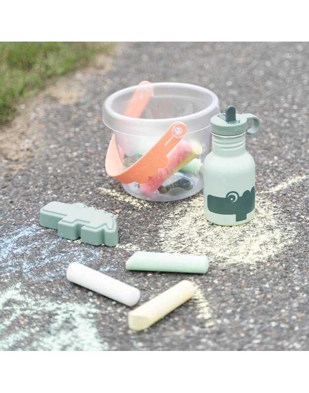 Done by Deer nerūdijančio plieno gertuvė su šiaudeliu Croco, žalia 2