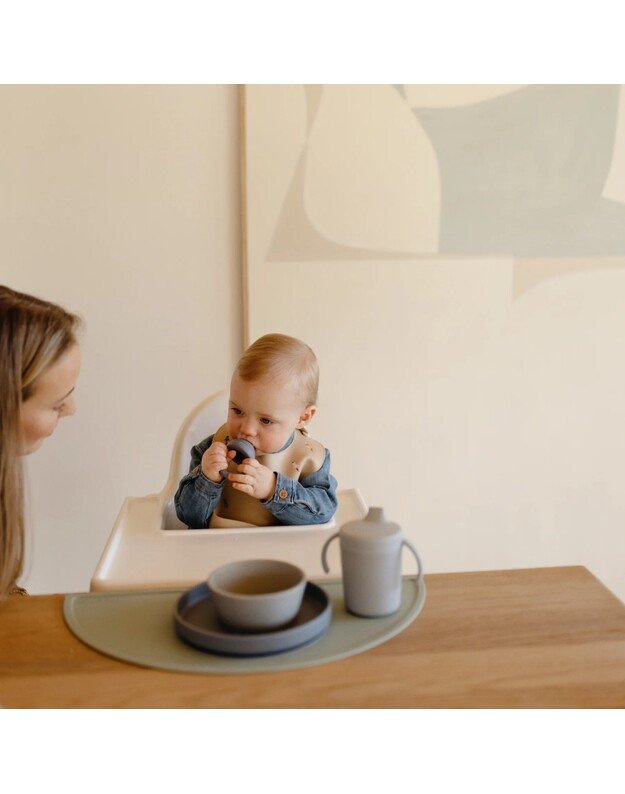 Mushie prilimpanti silikoninė lėkštė Stone 2