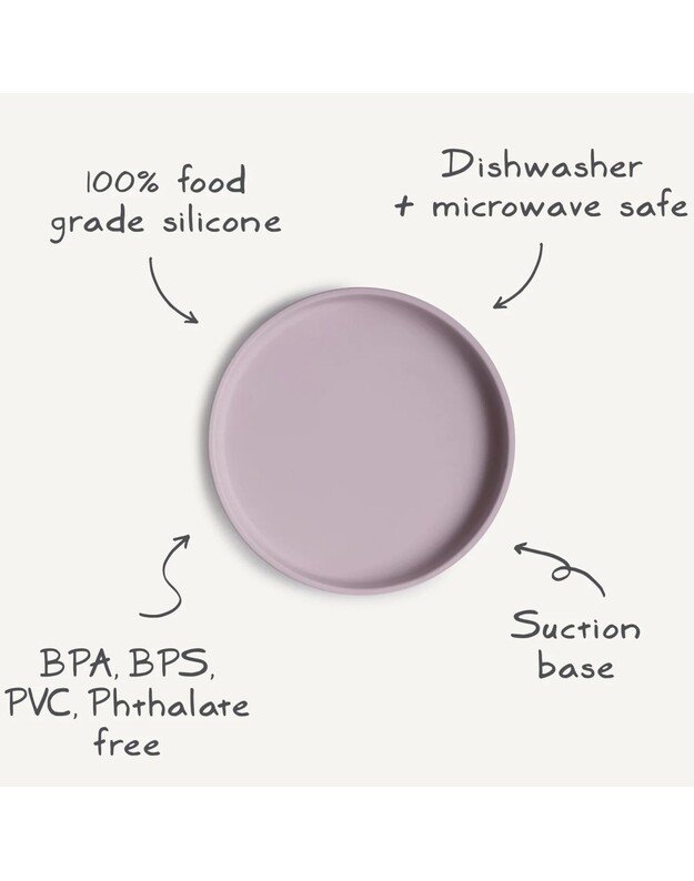 Mushie prilimpanti silikoninė lėkštė Stone 3