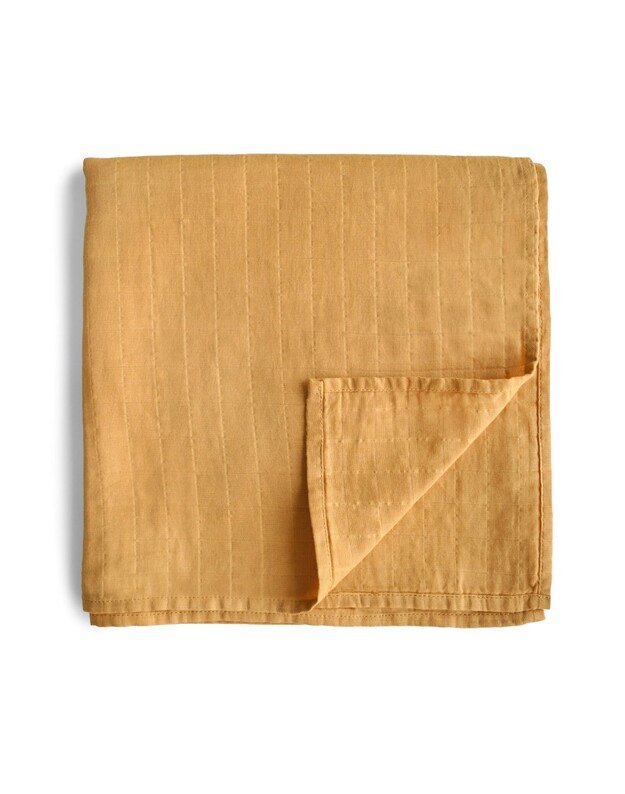 Mushie swaddle Fall Yellow