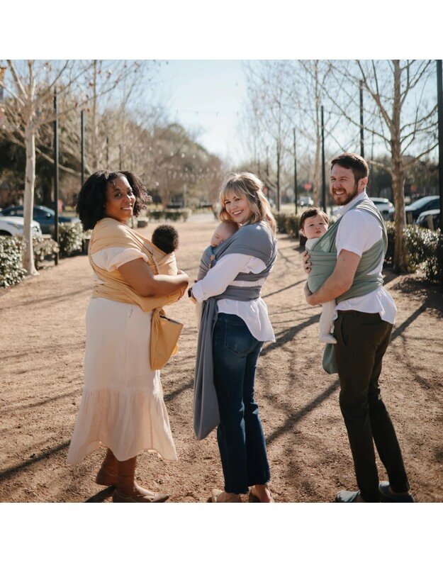 Mushie baby carrier wrap Mustard Melange 4