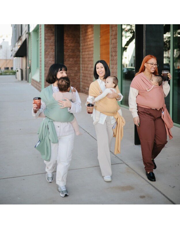 Mushie baby carrier wrap Mustard Melange 3