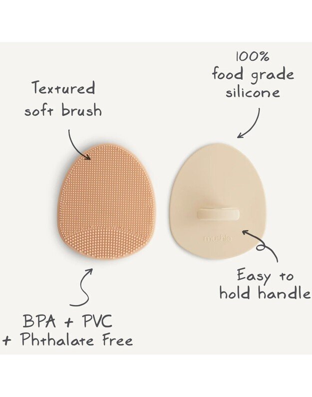 Mushie prausimo šepetėliai kūdikiams Rose/Soft Lilac, 2vnt 3