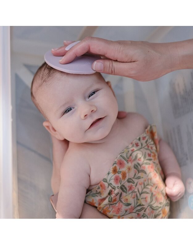 Mushie prausimo šepetėliai kūdikiams Rose/Soft Lilac, 2vnt 2