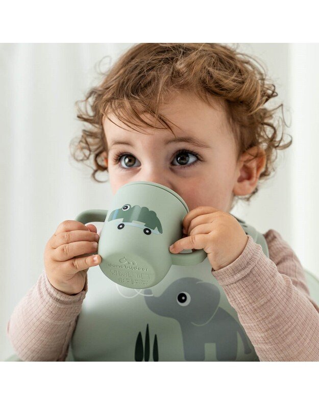 Done by Deer silikoninis puodelis su snapeliu Playground, žalias
