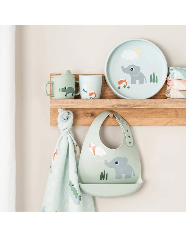 Done by Deer silikoninis puodelis su snapeliu Playground, žalias