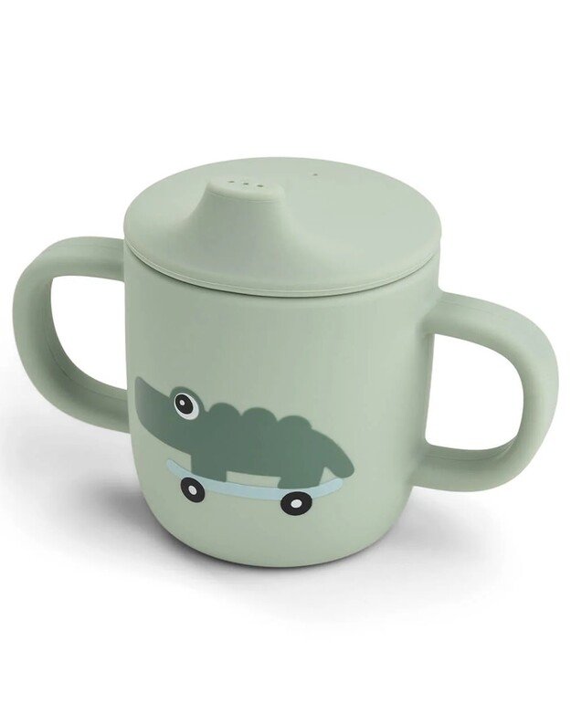 Done by Deer silikoninis puodelis su snapeliu Playground, žalias