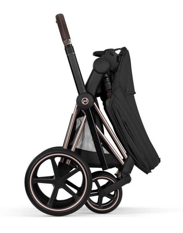 CYBEX PRIAM V5 vežimėlio komplektas 2in1 Sepia Black, rėmas Rose Gold