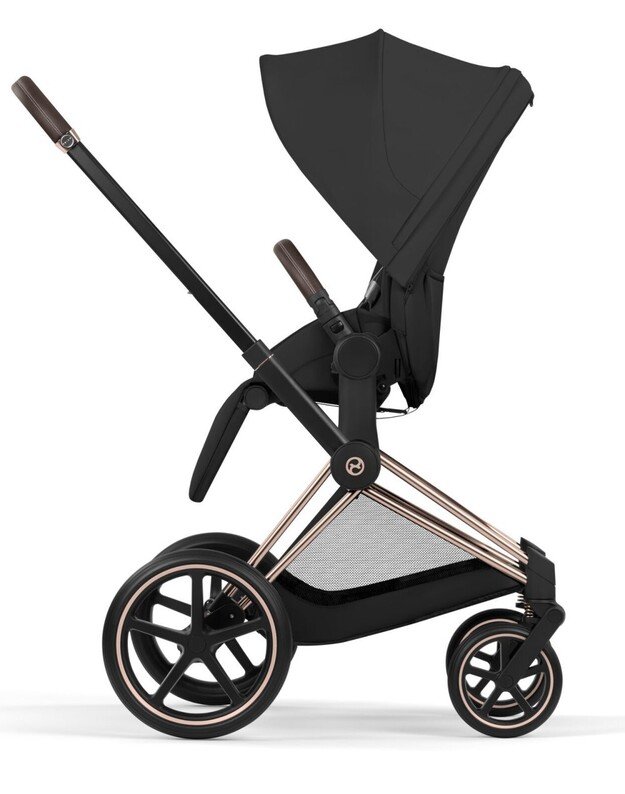 CYBEX PRIAM V5 vežimėlio komplektas 2in1 Sepia Black, rėmas Rose Gold