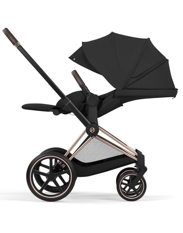 CYBEX PRIAM V5 vežimėlio komplektas 2in1 Sepia Black, rėmas Rose Gold