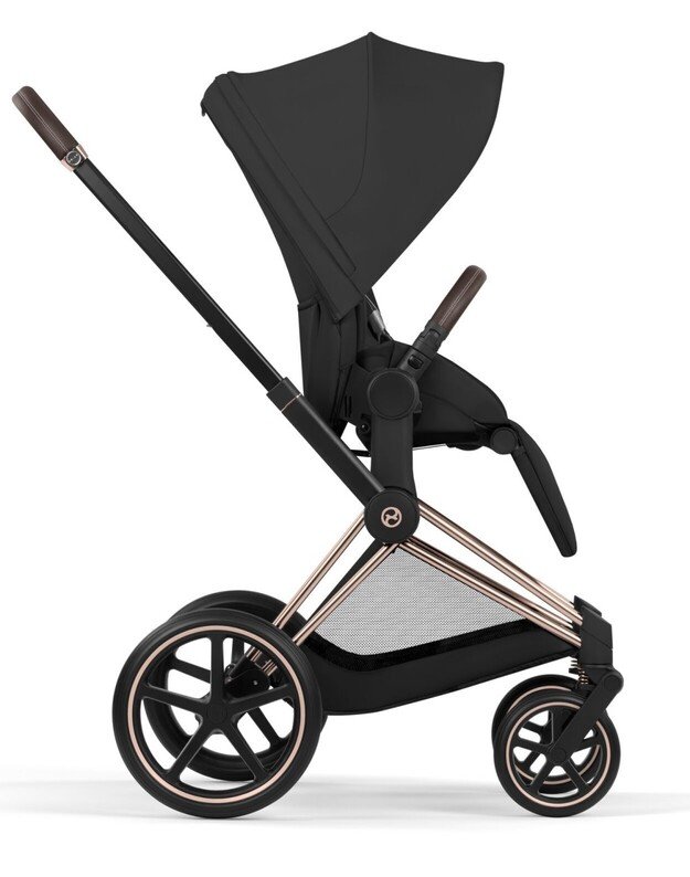 CYBEX PRIAM V5 vežimėlio komplektas 2in1 Sepia Black, rėmas Rose Gold