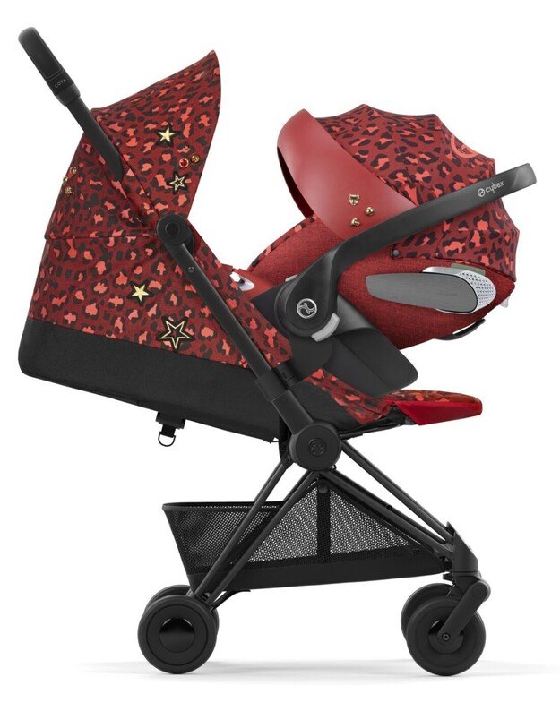 Vežimėlis CYBEX COYA Matt Black Rockstar Rosenrot Red, raudonas