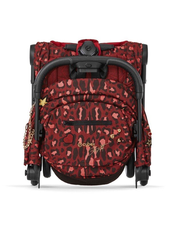 Vežimėlis CYBEX COYA Matt Black Rockstar Rosenrot Red, raudonas