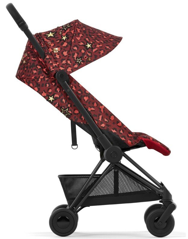 Vežimėlis CYBEX COYA Matt Black Rockstar Rosenrot Red, raudonas