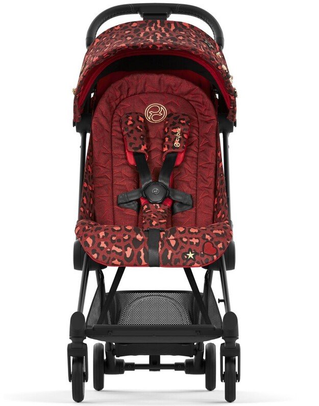 Vežimėlis CYBEX COYA Matt Black Rockstar Rosenrot Red, raudonas