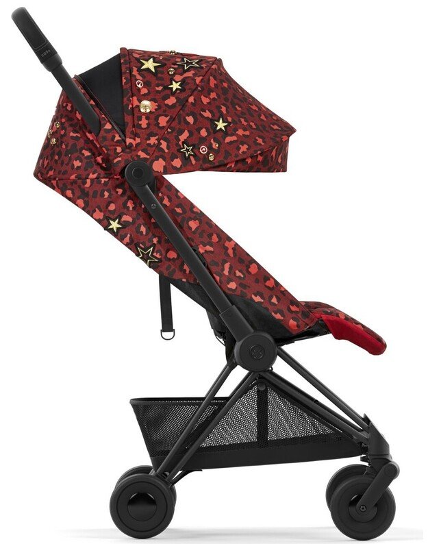 Vežimėlis CYBEX COYA Matt Black Rockstar Rosenrot Red, raudonas