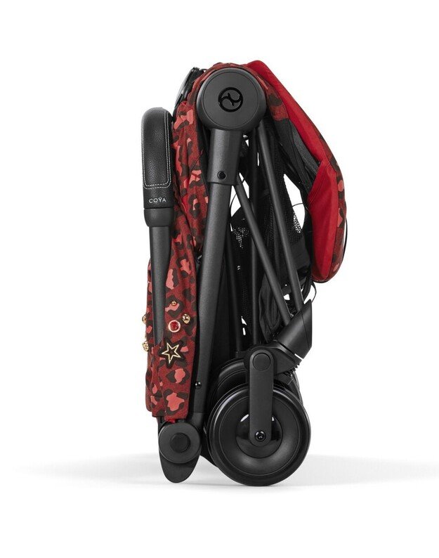 Vežimėlis CYBEX COYA Matt Black Rockstar Rosenrot Red, raudonas