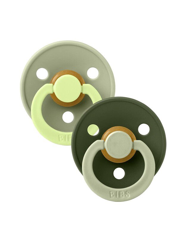 BIBS Studio Colour čiulptukai Fusion - Sage Hunter Green Mix, 2 vnt, įvairių dydžių