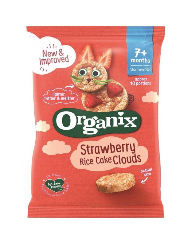 ORGANIX ekologiški ryžių trapučiai su braškėmis