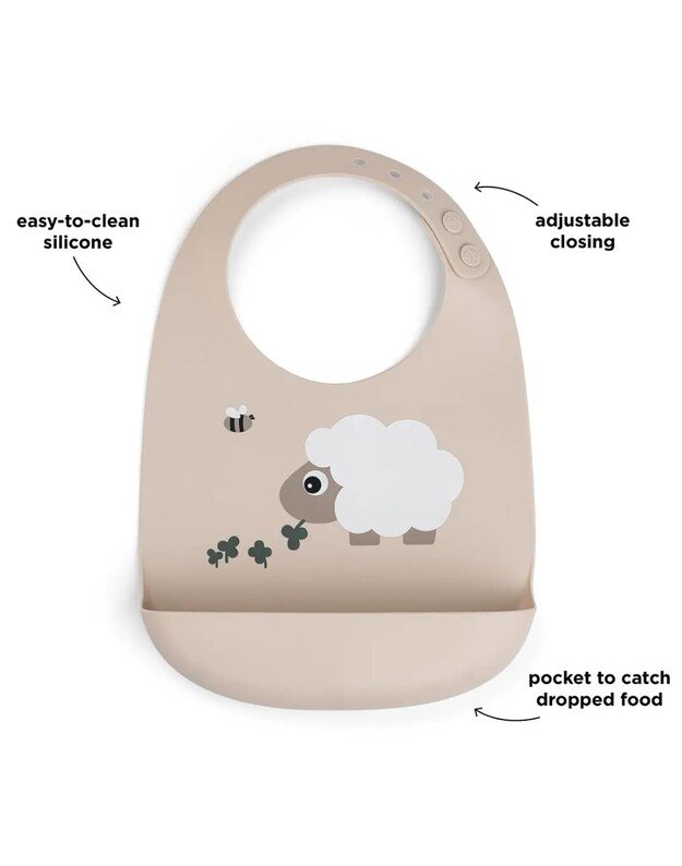 Done by Deer silikoninis seilinukas Sheepy, smėlio spalvos 2