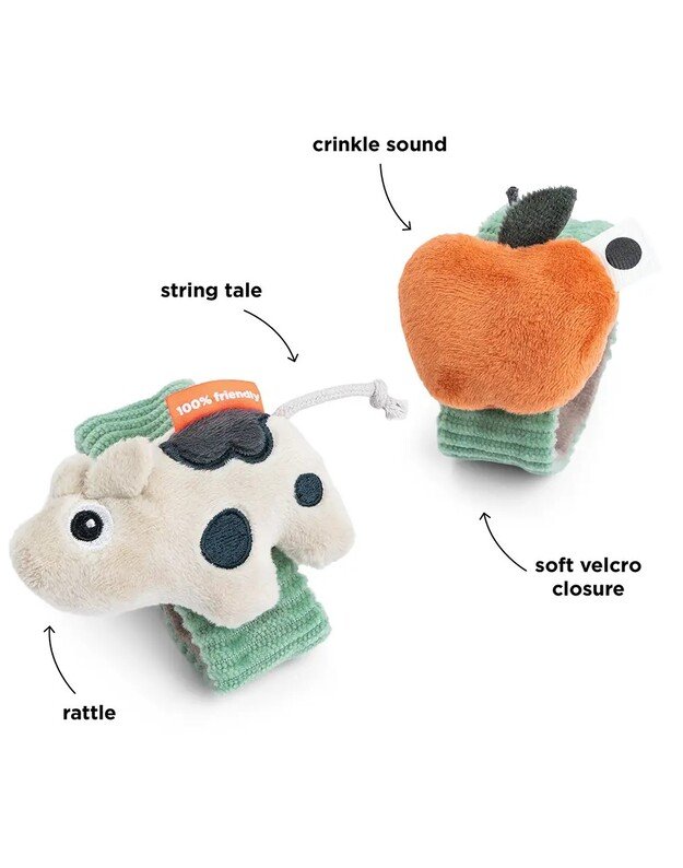 Done by Deer apyrankės - barškučiai ant riešo Dotti, 2vnt, žali 1