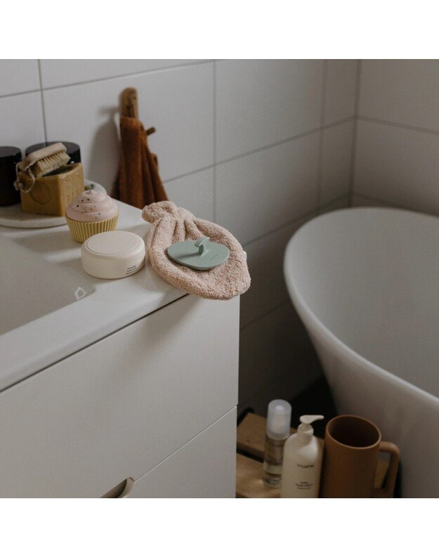 Mushie bath mitt Fog, 2pk 2