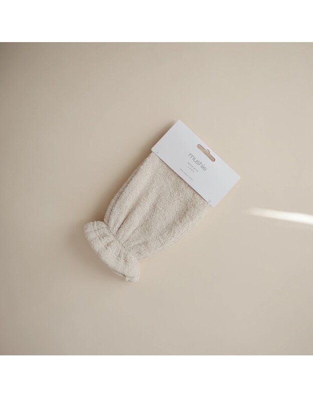Mushie bath mitt Fog, 2pk 3