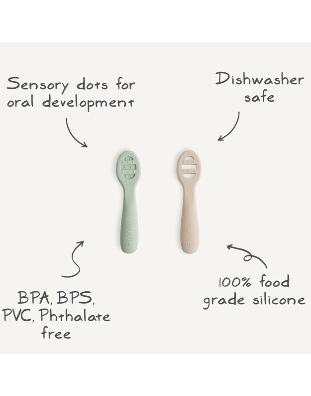 Mushie pirmieji kūdikio maitinimo šaukšteliai Rose/Soft Lilac, 2 vnt 3