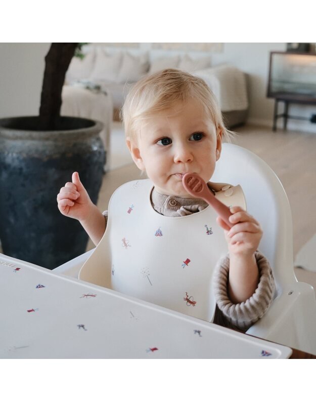 Mushie pirmieji kūdikio maitinimo šaukšteliai Rose/Soft Lilac, 2 vnt 2